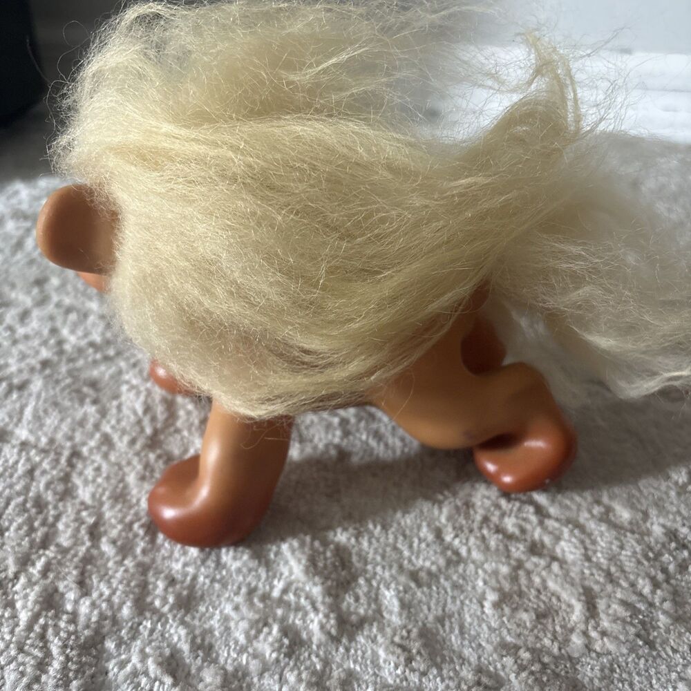Vintage 1960s DAM Troll Doll Animal Lion Rare Fluffy Hair MINT - Picture 4 of 11
